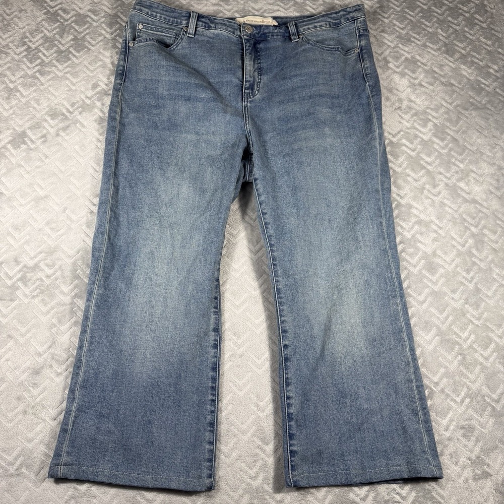Soft Surroundings Jeans Womens 18W Blue Straight Leg Denim Stretch Medium Wash